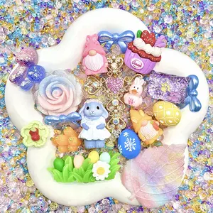 Charmed Easter - Live Mix- Mixed Craft Embellishment Pack for Journals & DIY Crafts – Metal, Resin, Rhinestones & Artificial Flowers Assortment for Scrapbooking, Resin Art & Decoration