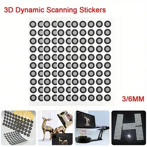 2 Pairs Reflective 3D Scan Marking Points Sticker, High Visibility Material, Tear-Resistant Design, Ideal for 3D Scanning and Measurement
