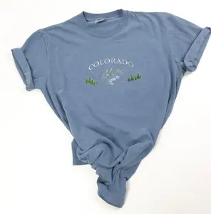 Colorado Embroidered T-Shirt, Colorado Tee, Colorado Mountain Unisex Tee