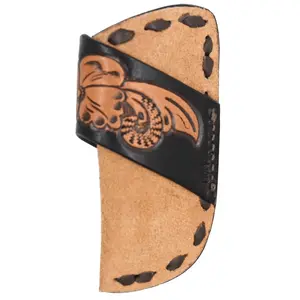 3D Leather Roughout Knife Sheath with Buckstitch