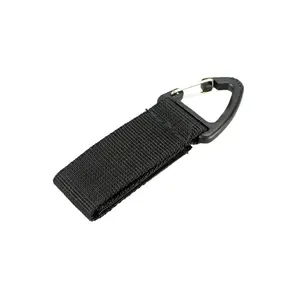 EDC Tactical Nylon Ribbon Keychain Backpack Carabiner Fastener Hook Clasp Hook Buckle Outdoor Camping Hiking Webbing Clip Stainless Steel Keychain