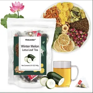ChaLendar Winter Melon Lotus Leaf Tea 20 Bags 140g Natural Vegan Beverage with Wax Gourd Lotus Leaf Blend Individually Sealed for Convenience