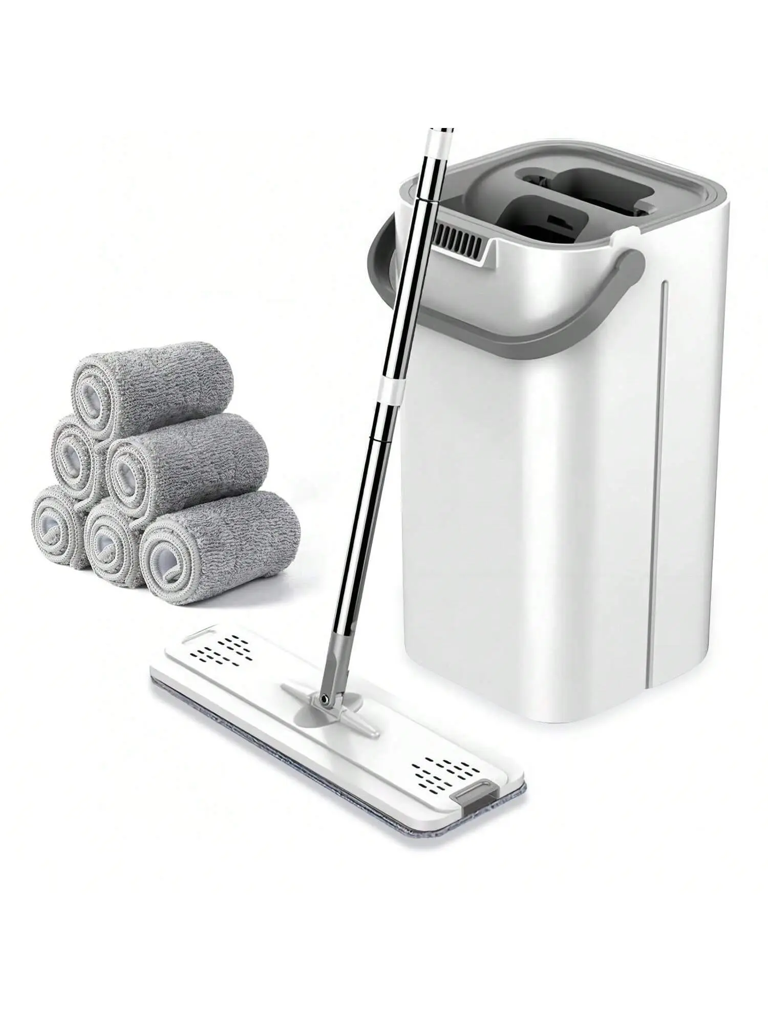 2026 Newly Upgraded Mop and Bucket Set — Thickened Mop Handle and Mop Pad Fabric, Wet and Dry Separation System for Easy Floor Cleaning, Rebound Mop Head Design, Ideal for Bathrooms and Living Rooms, Perfect Gift for Women.