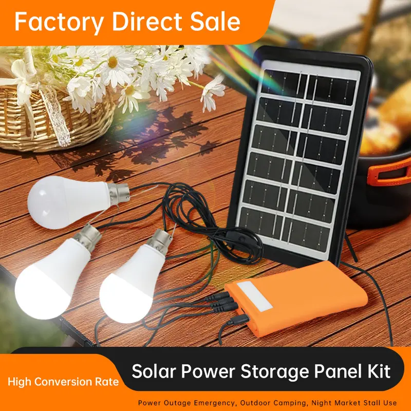 Solar Shed Light Kit with 3 LED Bulbs, Solar Panel Power Bank, and Switch Control for Garage, Storage Room