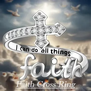 Elegant Faith Cross Ring - Elegant Women's Couple Blessing Jewelry
