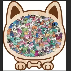 Cute Cats Wooden Jigsaw Puzzle, Unique Cat-Shaped Brain Teaser, Fun & Difficult Family Puzzle Game, Perfect for Cat Lovers & Puzzle Fans
