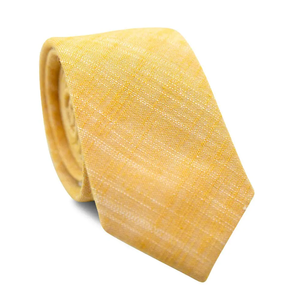DAZI Men's Skinny Tie, Cotton Wool Linen Necktie, Great for Weddings, Groom, Groomsmen, Missions, Dances, Gifts. (Sunset)