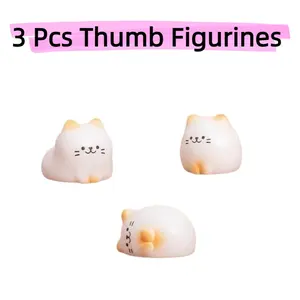 3pcs Cute Cat Figurines, Kawaii Desk Decor Set, Office Monitor Car Dashboard Gift, Adorable Animal Statues, Perfect Home Decoration