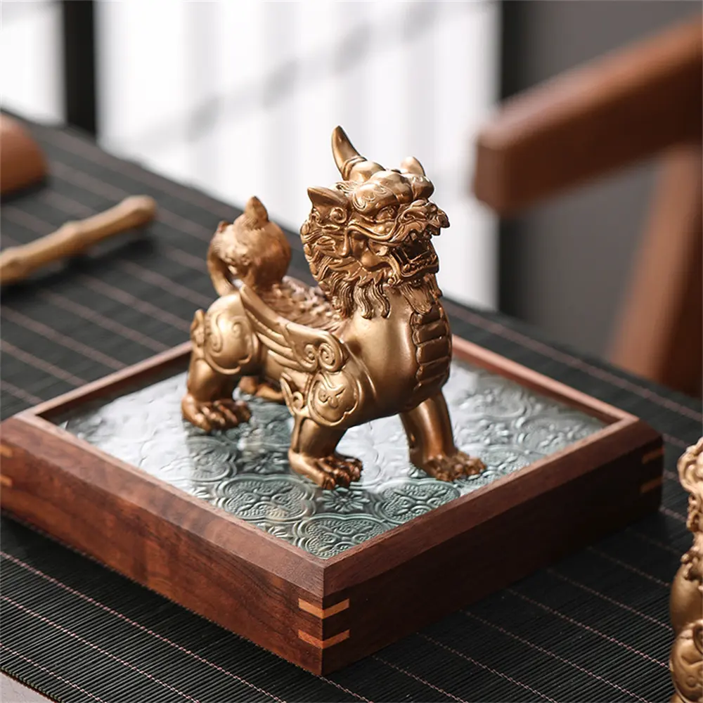 1PC Mysterious Eastern mythological beast Pixiu statue, elegant resin statue decorative crafts, used for home decoration, tabletop decoration, and interior decoration