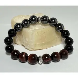 Children's Bully Barrier Bracelet - Hematite - Red Tigers Eye - Obsidian - Protection - Confidence