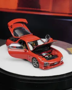 PGM 1/64 Mazda RX-7 FD3S Red Mazdaspeed A-Spec TE37 with Display Case JDM