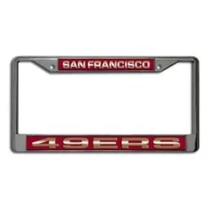 San Francisco 49ers License Plate Frame Laser Cut Chrome