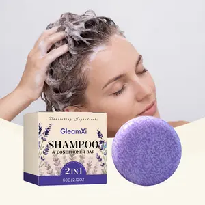 Gleamxi 2-In-1 Lavender Shampoo Bar, Gentle Hair Cleanser, Refreshing and Softening, Lightweight and Clean, Ideal for Daily Use