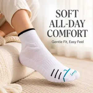 5 piece of Jingxin High Elastic Compression Cuff Socks - 3D Knit Snug Fit Athletic Socks with Arch Support,Odor Resistant,Moisture Wicking