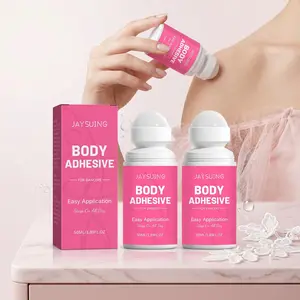 Clothing Holding Roller Body Adhesive Set (50ML*2), Prevents Clothing Shift During Movement, Gentle Body Glue, Soft Skin Feel, Portable and Traceless