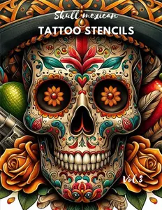 Skull mexican tattoo: Tattoo design (Skull Tattoo Stencils)