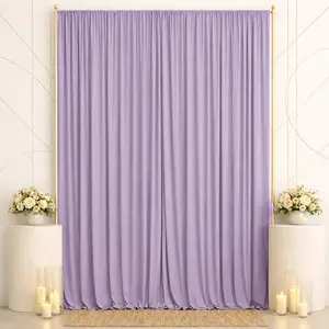 Spandex Backdrop Curtain Lavender Lilac 10ft x 14ft, 4-Way Stretch Wrinkle-Free Photo Booth Backdrop with Rod Pockets for Wedding & Events