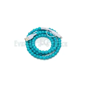 Blue Turquoise Beaded 4-N-1 Charging Cord