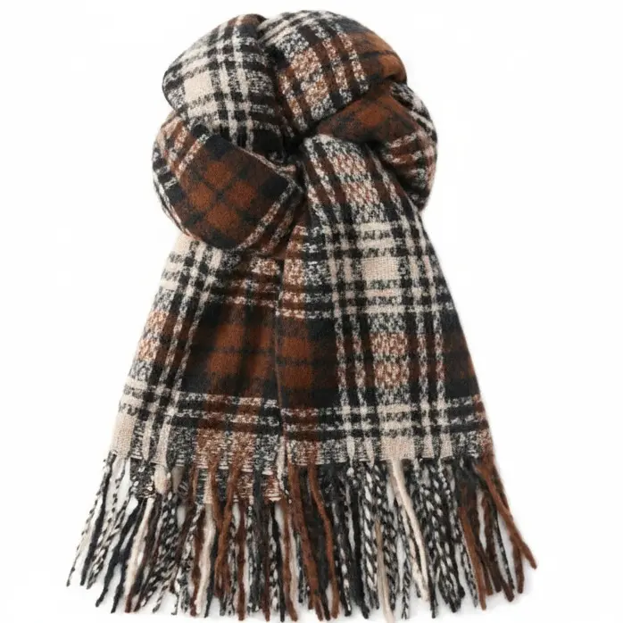 Women’s Winter Scarf Large Warm Shawl Plaid Tassel Wrap Soft Cozy Oversized Winter Wrap for Fall and Winter Outfits |Travel & Everyday Fashion Accessory|Soft All-Season Printed Scarf |Versatile Hair & Shoulder Accessory|Elegant Herringbone Cashmere Scarf