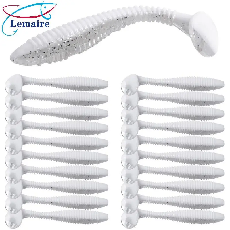 20pcs Floating T-Tail Swimbait | Hollow Body Design for Super Buoyancy & Surface Strike | Saltwater-Proof 3-5" Bass Fishing Soft Bait | North American Tournament-Proven Luya Artifact