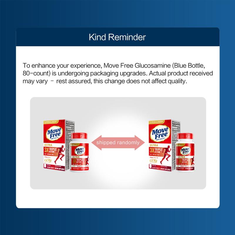 【Joint Health】Move Free Ultra Triple Action Joint Supplement 1 Pack of 75 Tablets 2 Bottles Glucosamine Chondroitin MSM for Joint Health