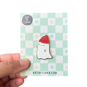 Art by Ciara - Ghost Beanie Enamel Pin