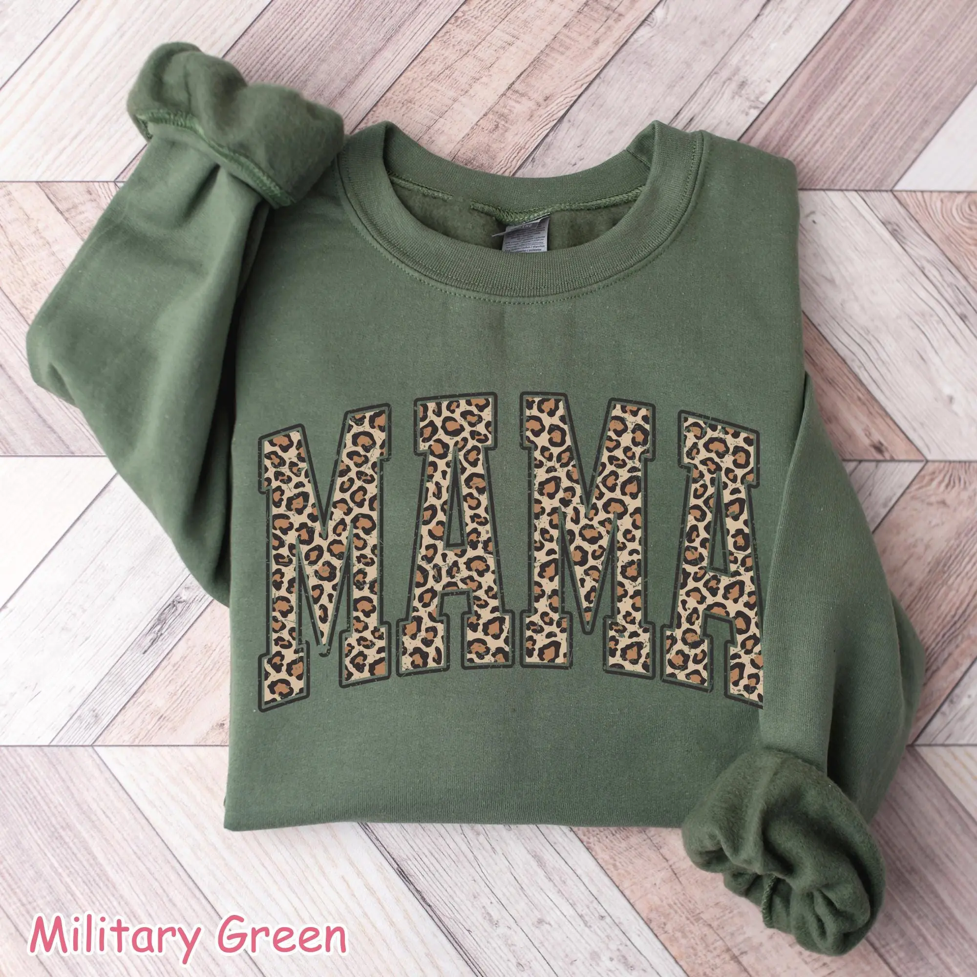 Leopard Mama Sweatshirt, Cute Mom Sweatshirt, Gift for Mom, Retro Varsity Mama Crewneck, New Mom Gift, Mom Sweater, Gift for Women
