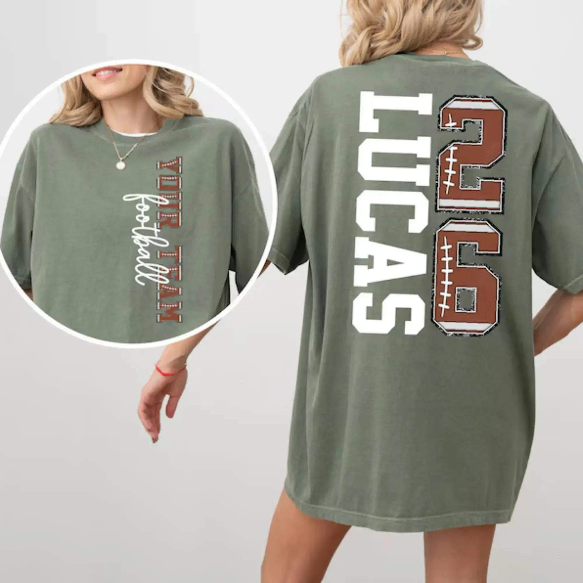 Personalized Game Day Football Shirt, Custom Name Number Comfort Colors Tee, Football Mom T-Shirt, Football Jersey Shirt, Game Day Tee, Football Season Gift wholesale apparel