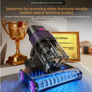 Smart Home Dual Dust Cup Mite Killer Strong Suction Bed Vacuum Cleaner UV Sterilization Mite Eradicator with Hot Air Multi Surface Vacuum