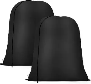 Otraki 20 X 24 Inch Laundry Bag 2 Pack Travel Laundry Bags Medium Washable Dirty Clothes Bag Organizer with Drawstring Closure for Camp Fit Laundry Hamper Drying Do Not Exceed 176℉ Black OTraki