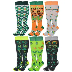 Knee High Socks | Novelty St. Patrick's Day | Womens (6 Pairs)