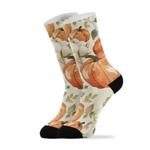Men's Thanksgiving Autumn Pumpkins Thick and Soft Running Socks - Durable Fabric, Lightweight and Breathable