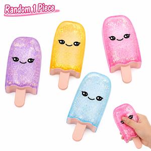 1 pc Random Generic Popsicle Squishy, Popsicle Stress Balls, Ergonomic Grip Ice Cream Squeeze Squishy, Slow Rising Gel Sugar Squishies Soft Sensory Fidget Toy for Party Favor Office School.