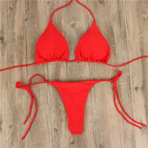 Bikini Paded Bra Side Tie G-String Thong Beach Swimwear