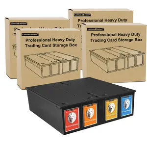 4 Count Collectible Card Storage Box, Holds 3200 Cards, Each Box Includes 8 Dividers And 8 Top Hard Sleeves, Multiple colors to choose from