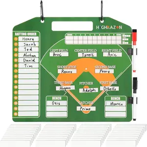 Magnetic Baseball Coach Clipboard Dry Erase Coach Lineup Board Premium Tactical Baseball Coaching Board with 40 Lineup Cards and Marker Dugout Display Softball Coaching Accessories