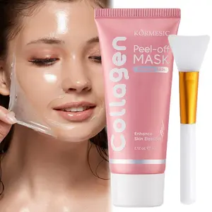 Collagen Peel-Off Mask with Brush, 60g, Night Hydrating Mask, Smooth Brightening, Exfoliating, Reduces Dryness, Suitable for All Skin Types, Cosmetic