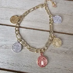 Sanbenito gold plated charm  bracelet