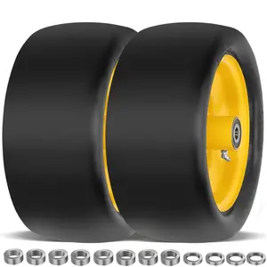 Lawn Mower Tires Flat Free 2 Pcs 13x6.50-6 Lawn Mower Tires Flat Free with 3/4" 1/2" 5/8" Chrome Steel Bearings, 13x6.50-6 Zero Turn Mower Front Tires, 13x6.5-6 Flat Free Lawn Tires for Commercial Grade, 5.5"-7.5" Centered Hub