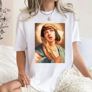 Pulp Fiction Virgin Mary Mia Wallace T Shirt, Pulp Fiction Shirt, Uma Thurman Sweatshirt, Vintage 90s Crime Movie Aesthetic Hoodie, Movie Fan Shirt For Men Women, Unisex Sweater Pullover Tee