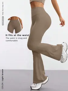 AESS High-Waisted Flare Leg Yoga Pants, Slimming & Shaping Design, Suitable For Sports, Casual Wear And Office Wear, High-Waisted Flare Yoga Pants, Tummy Control Workout Leggings, Outdoor Butt Lifting Pants, Versatile Flare Pants For Office And Hiking, Ou
