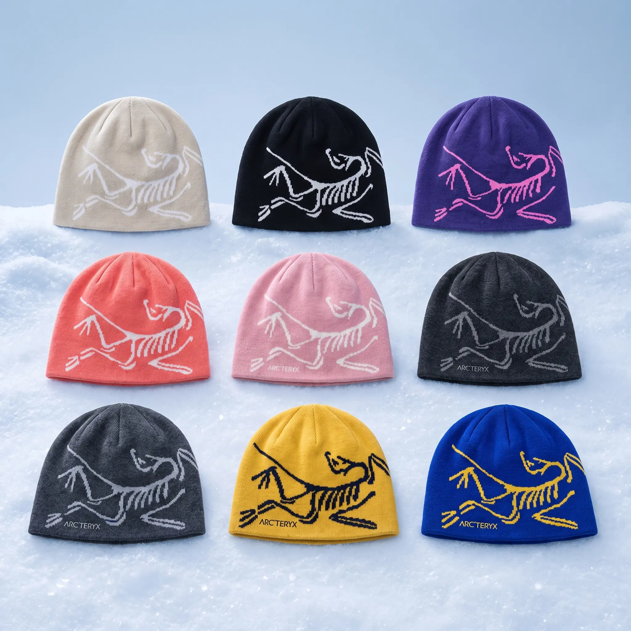 Unisex Arcteryx Bird Head Toque Classic Winter Beanie Snow Showcase | Premium Breathable Wool Blend Thermal Skull Cap | Y2K Outdoor Sports Holiday Gift