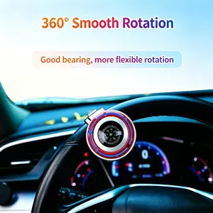 Steering Wheel Spinner Knob with Compass, 360° Rotation Car Steering Wheel Booster, Easy Install Universal Car Accessory for Effortless Turning, Must-Have for Drivers & Car Enthusiasts