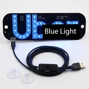 LED Taxi Windshield Light Sign TypeA  Dual-Color USB-Powered Display with Suction Cups & Touch Dimmer for Enhanced Night Visibility Holiday Gift