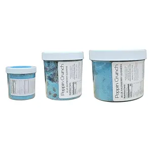 Poppin Crunch Intense Blue Raspberry Gushers Candy Snacks Choice of Sweet or Sour Bonbon Candies Corn Sugar - 3 Size Options (1 LB, Sour)