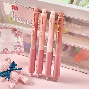 4Pcs cute bear eraser pen, retractable eraser pen, 0.5mm black and blue ink eraser pen, quick-drying eraser pen, student school office stationery, Retractable Pens