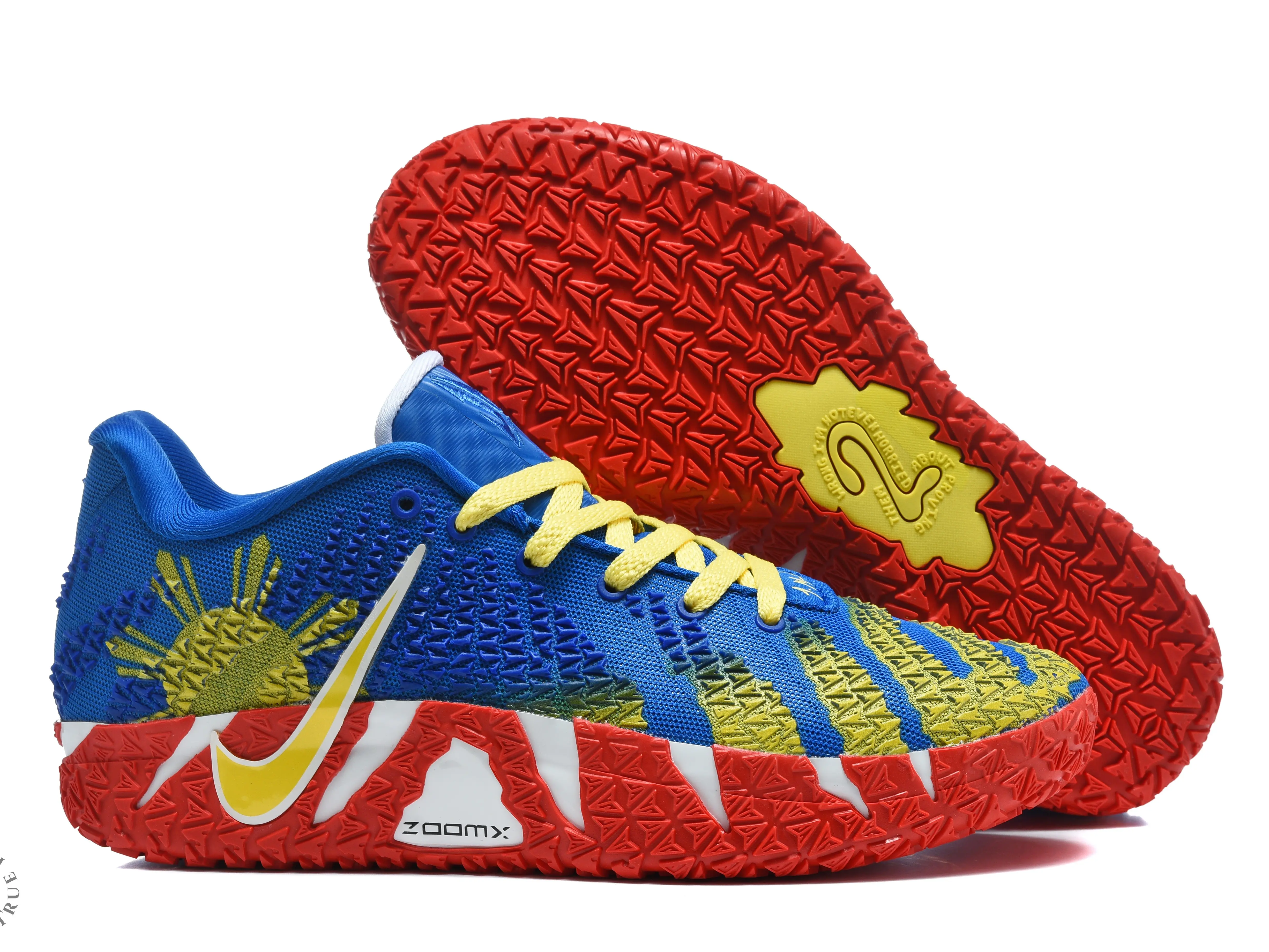 Blue Yellow Striped Knitted Low Top Basketball Sneakers | Premium Jacquard Mesh Upper & Shock-absorbing Inner Sole | Fit Basketball Training Daily Outdoor Trips | Unisex for Both Men and Women