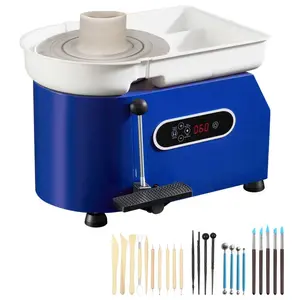 Pottery Wheel, 450W, For Adults and Beginners, 11in Clay Wheel Machine, Adjustable 60-300RPM Speed Handle and Pedal, ABS Detachable Basin, Accessory Kit for Craft DIY, LCD Touch Screen, Blue