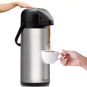 Vondior Airpot Coffee Dispenser with Pump - Insulated Stainless Steel Thermal Beverage Dispenser - 85 oz