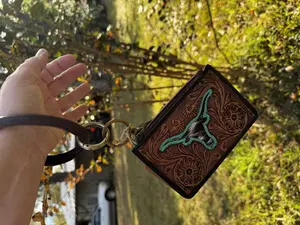 Tooled Leather Wristlet Wallet
